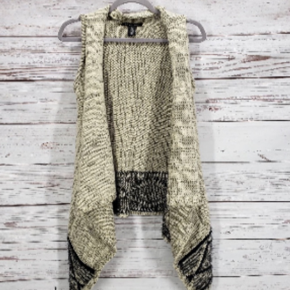 Pre-Loved EUC BCBGMAXAZRIA Knit Wool Blend Open Sleeveless Asymmetric Cardigan